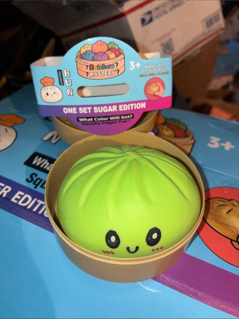 Squishy Bun Sensory Toy - Lime Green One Set Sugar Edition